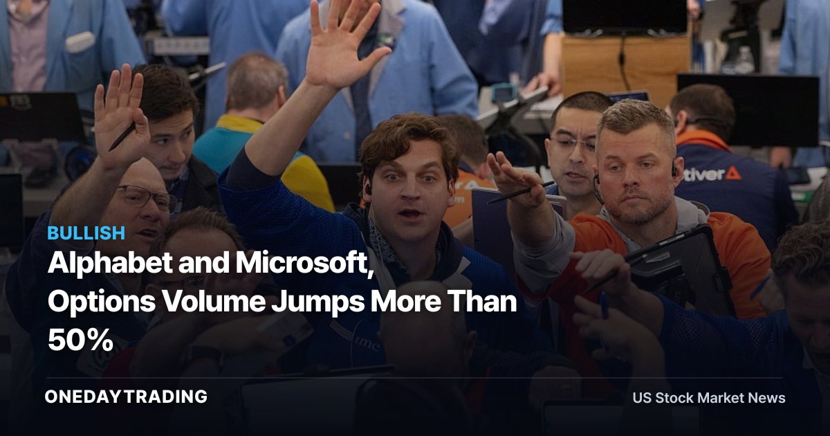Alphabet and Microsoft, Options Volume Jumps More Than 50%