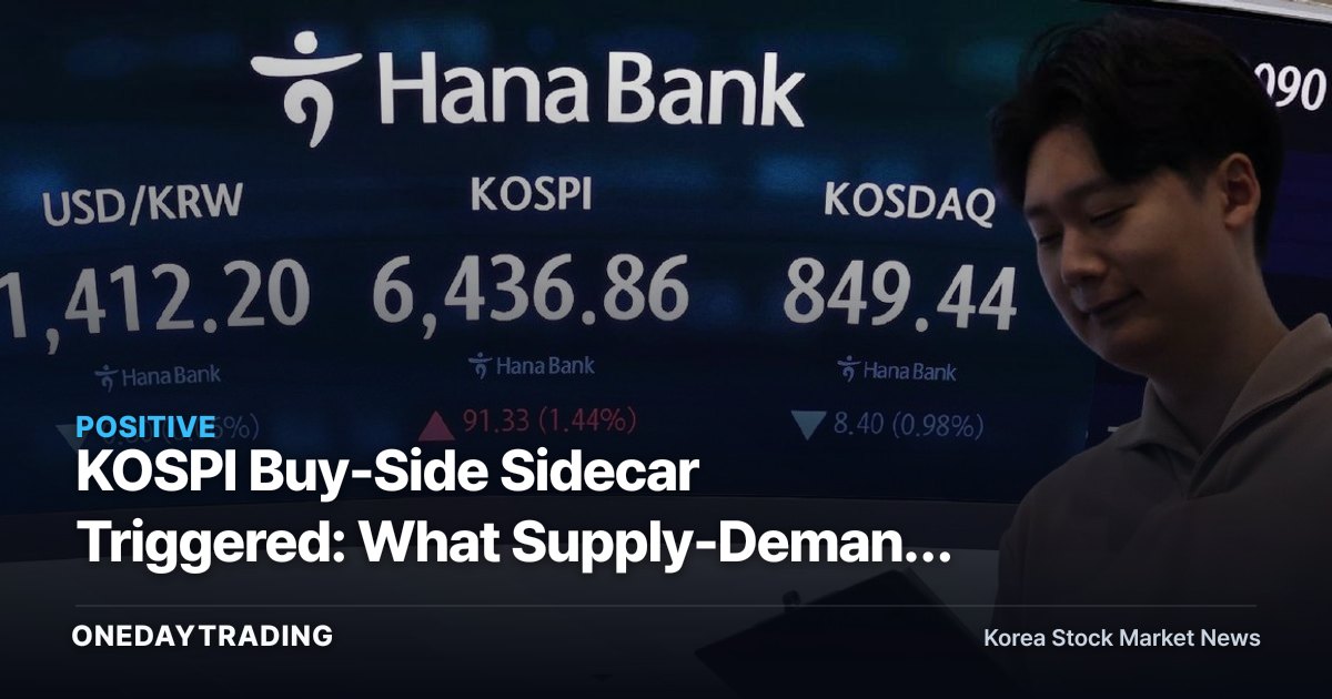 KOSPI Buy-Side Sidecar Triggered: What Supply-Demand (Order Flow) Revealed in a Sharp-Gain Market