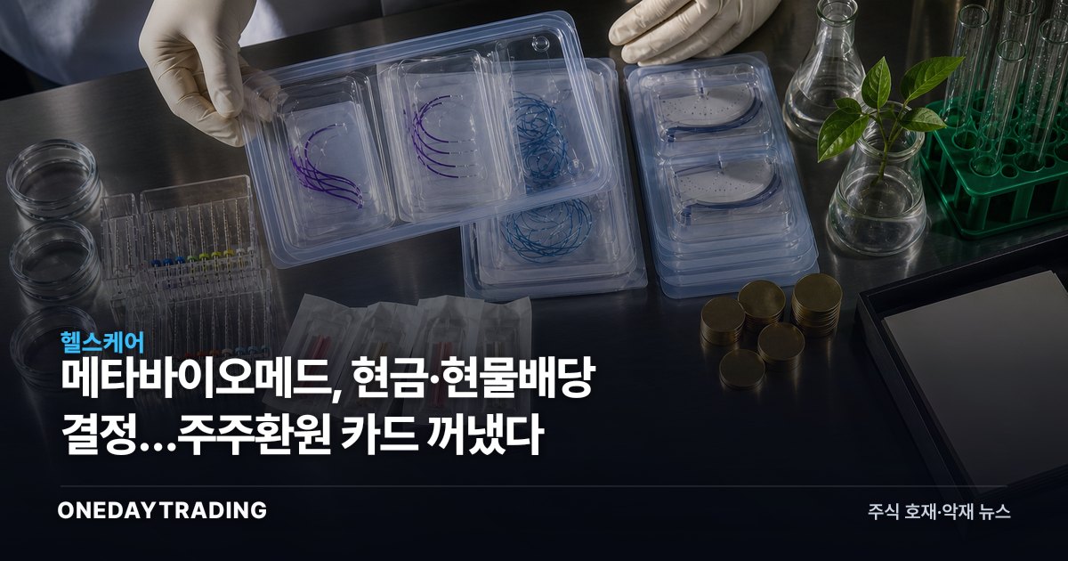 메타바이오메드, 현금·현물배당 결정…주주환원 카드 꺼냈다