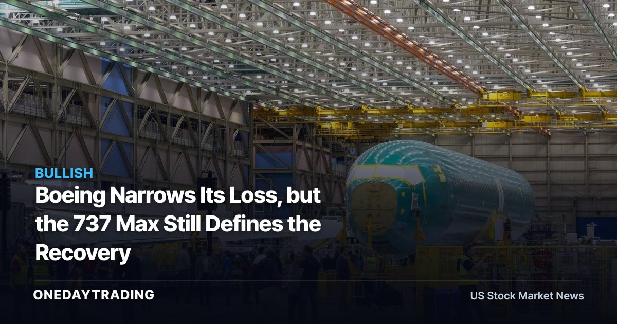 Boeing Narrows Its Loss, but the 737 Max Still Defines the Recovery