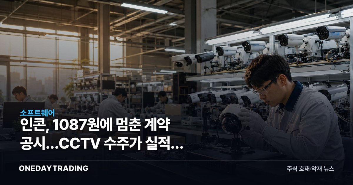 인콘, 1087원에 멈춘 계약 공시…CCTV 수주가 실적을 바꾸려면