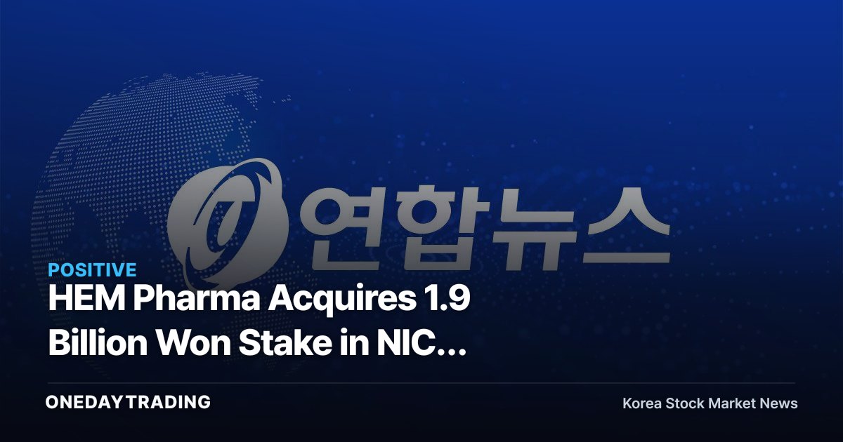 HEM Pharma Acquires 1.9 Billion Won Stake in NICE Health Device — A Signal of Microbiome Business Expansion