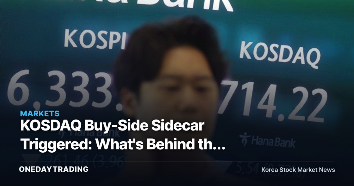 KOSDAQ Buy-Side Sidecar Triggered: What's Behind the Simultaneous 6% Futures, 3% Index Surge