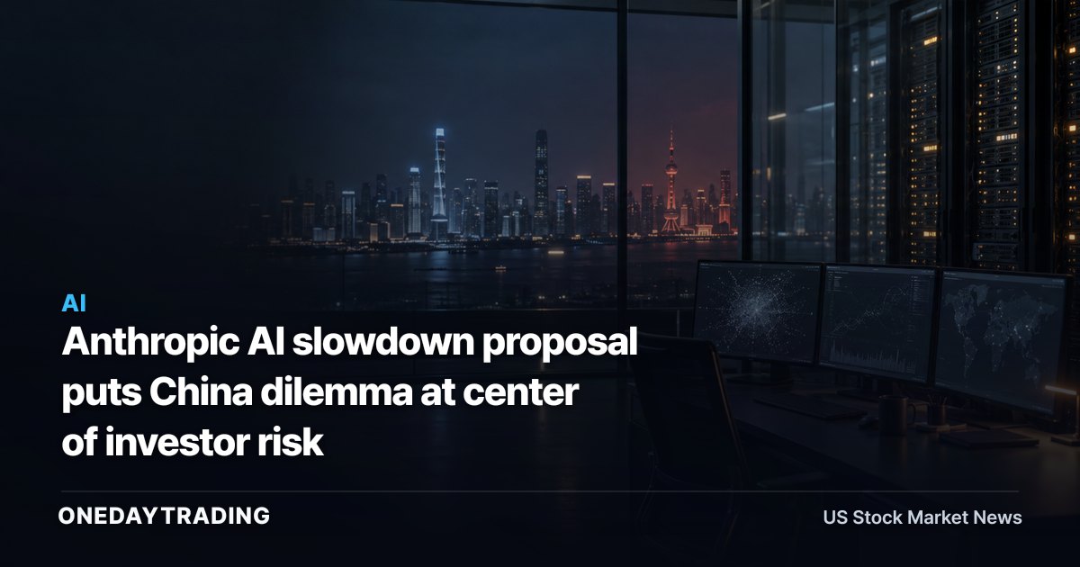 Anthropic AI slowdown proposal puts China dilemma at center of investor risk