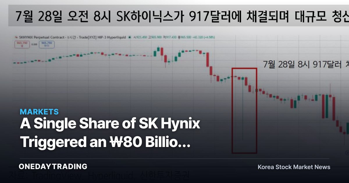 A Single Share of SK Hynix Triggered an ₩80 Billion Liquidation, Exposing a Weak Spot in Crypto Derivatives Markets