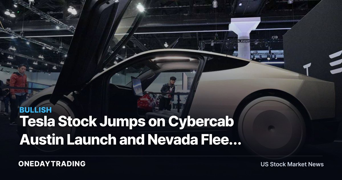 Tesla Stock Jumps on Cybercab Austin Launch and Nevada Fleet Approval