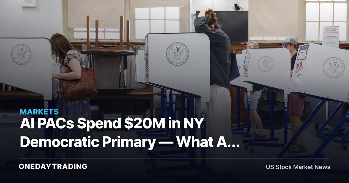 AI PACs Spend $20M in NY Democratic Primary — What AI Regulation Stakes Mean for NVDA, MSFT, META