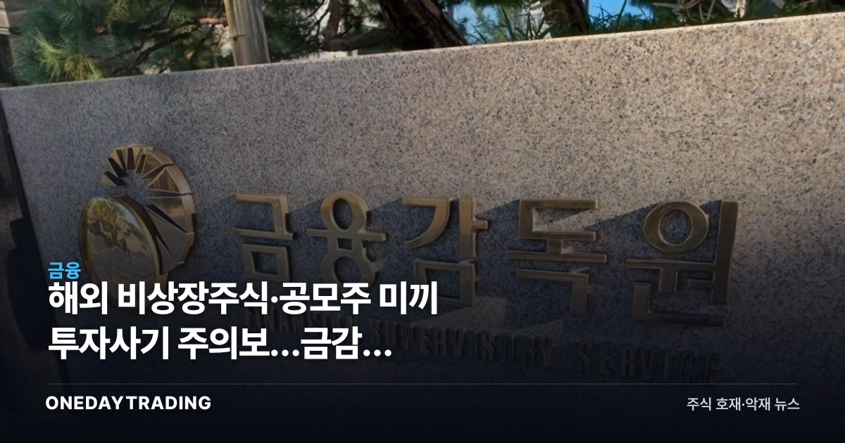 해외 비상장주식·공모주 미끼 투자사기 주의보…금감원 자문사·운용사 검사 착수