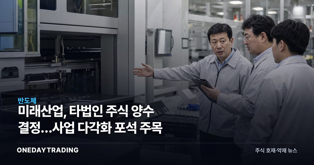 미래산업, 타법인 주식 양수 결정…사업 다각화 포석 주목