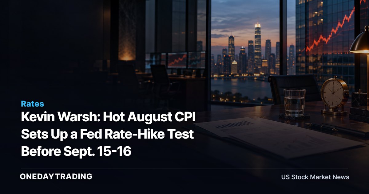 Kevin Warsh: Hot August CPI Sets Up a Fed Rate-Hike Test Before Sept. 15-16