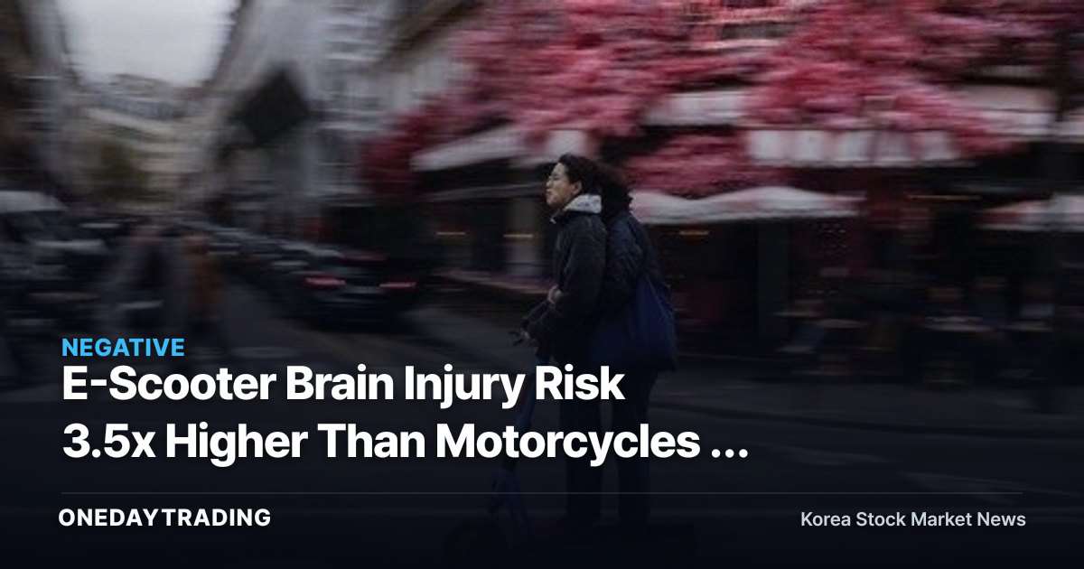 E-Scooter Brain Injury Risk 3.5x Higher Than Motorcycles — Regulatory Costs Are Coming
