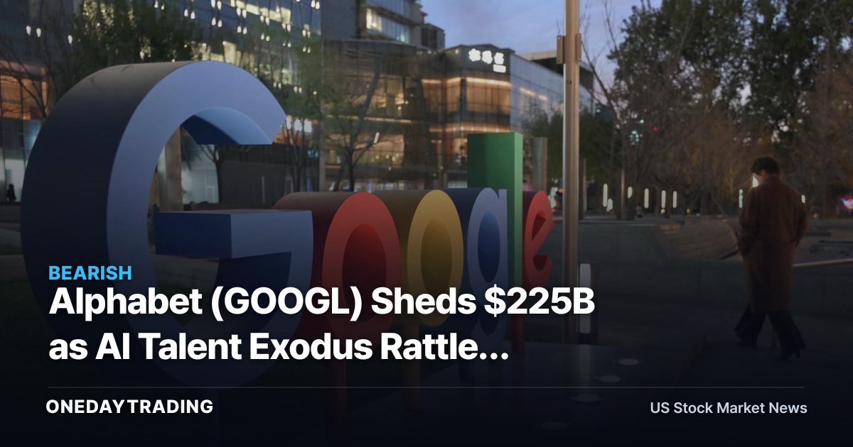 Alphabet (GOOGL) Sheds $225B as AI Talent Exodus Rattles Google's Moat