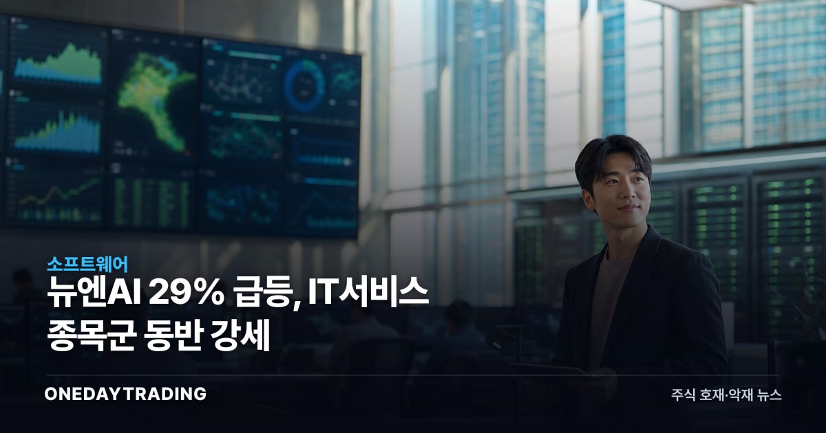 뉴엔AI 29% 급등, IT서비스 종목군 동반 강세