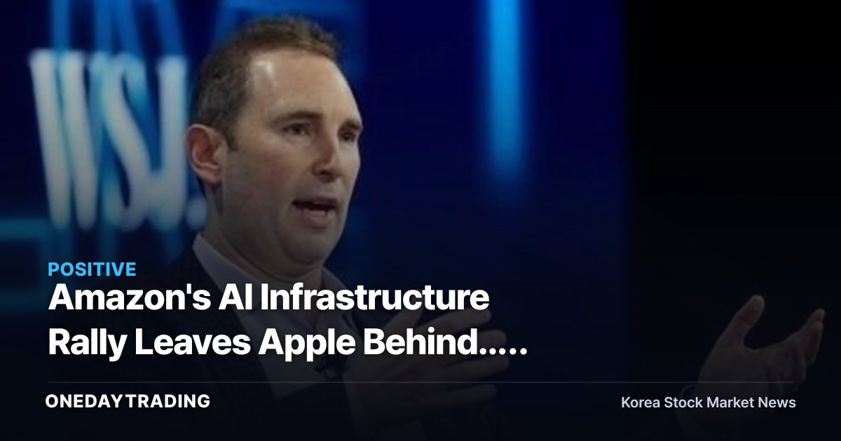 Amazon's AI Infrastructure Rally Leaves Apple Behind... The Real Winners Are Samsung Electronics (005930) and SK Hynix (000660)