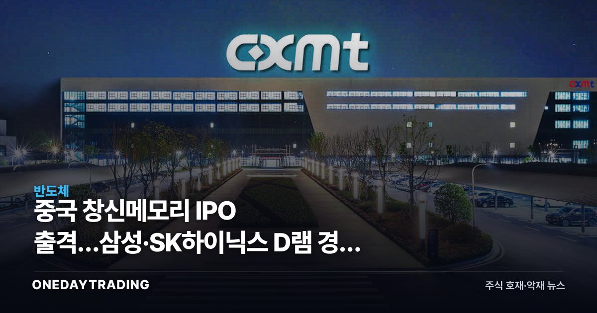 중국 창신메모리 IPO 출격…삼성·SK하이닉스 D램 경쟁 위협 분석
