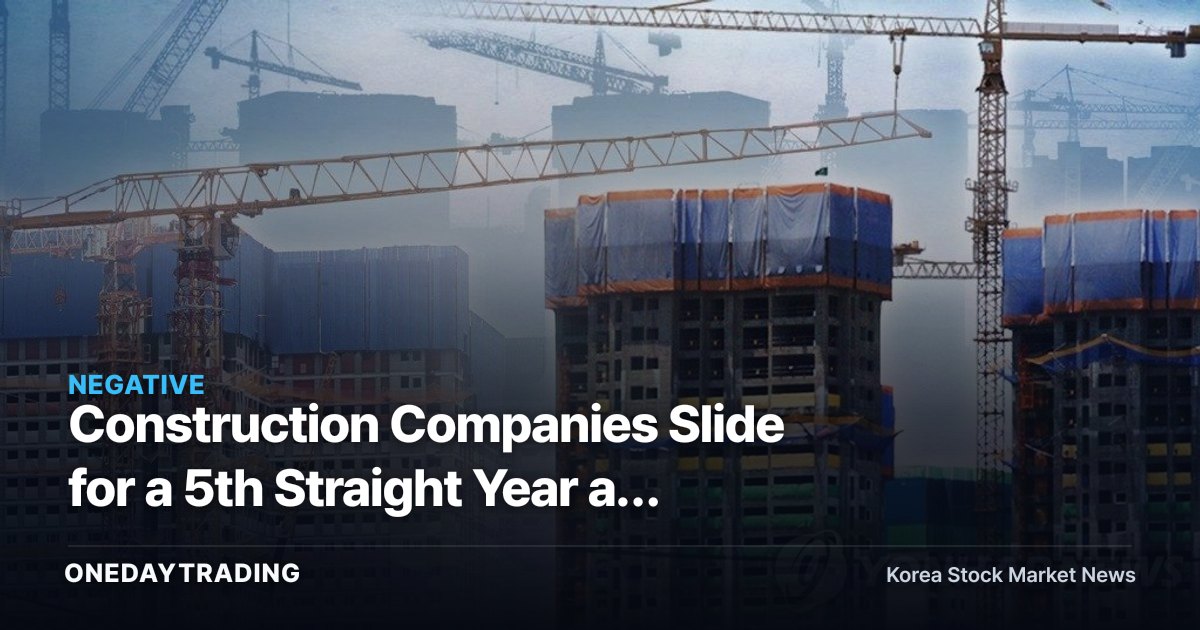 Construction Companies Slide for a 5th Straight Year as Profitability, Financial Health, and Growth All Deteriorate