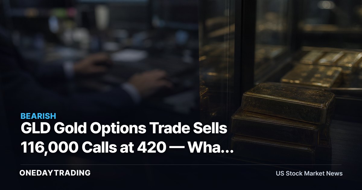 GLD Gold Options Trade Sells 116,000 Calls at 420 — What the Cap Says