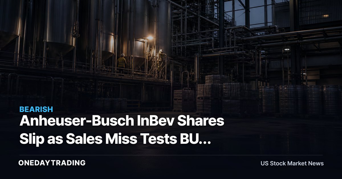 Anheuser-Busch InBev Shares Slip as Sales Miss Tests BUD Pricing Power