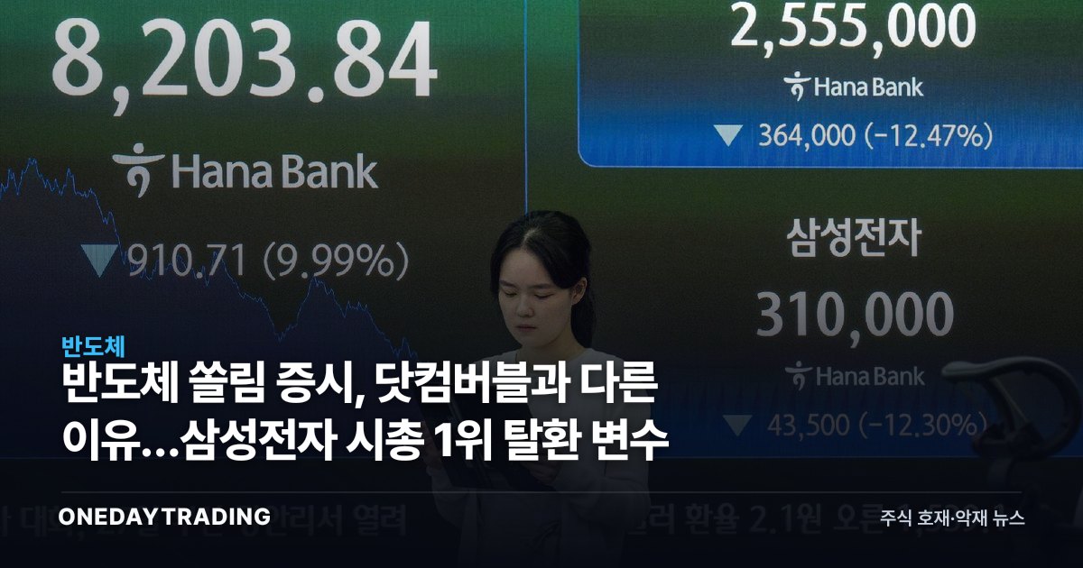 반도체 쏠림 증시, 닷컴버블과 다른 이유…삼성전자 시총 1위 탈환 변수