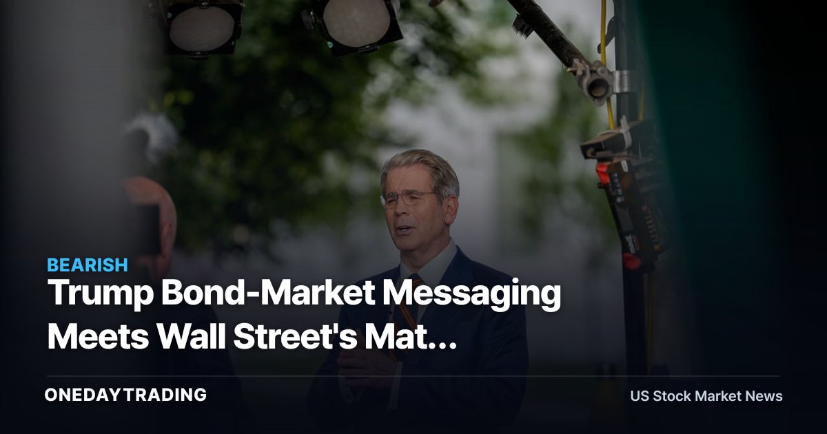 Trump Bond-Market Messaging Meets Wall Street's Math Problem