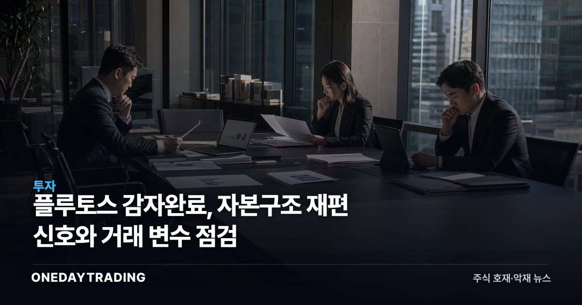 플루토스 감자완료, 자본구조 재편 신호와 거래 변수 점검