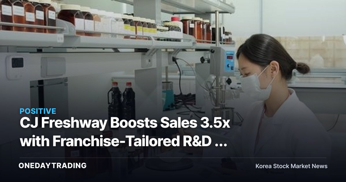 CJ Freshway Boosts Sales 3.5x with Franchise-Tailored R&D — A Re-Rating Signal for Food-Ingredient Distributors