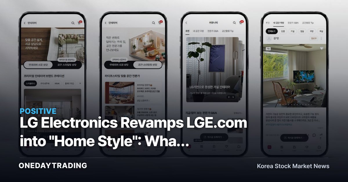 LG Electronics Revamps LGE.com into "Home Style": What Hanssem's Interior Contractor Onboarding Means