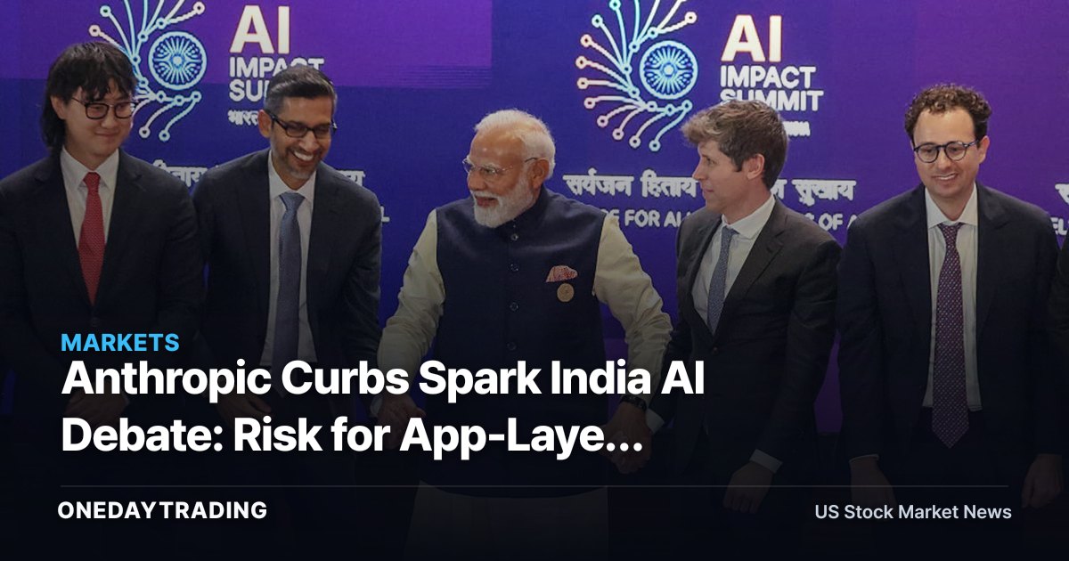 Anthropic Curbs Spark India AI Debate: Risk for App-Layer Plays Built on AMZN, GOOGL Models