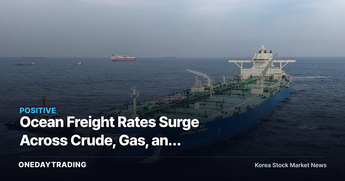 Ocean Freight Rates Surge Across Crude, Gas, and Container Vessels — Assessing the Beneficiaries Among Shipping and Shipbuilding Stocks
