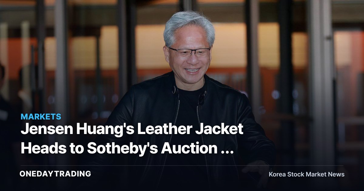 Jensen Huang's Leather Jacket Heads to Sotheby's Auction — Why It Has Nothing to Do With Nvidia's Stock Price