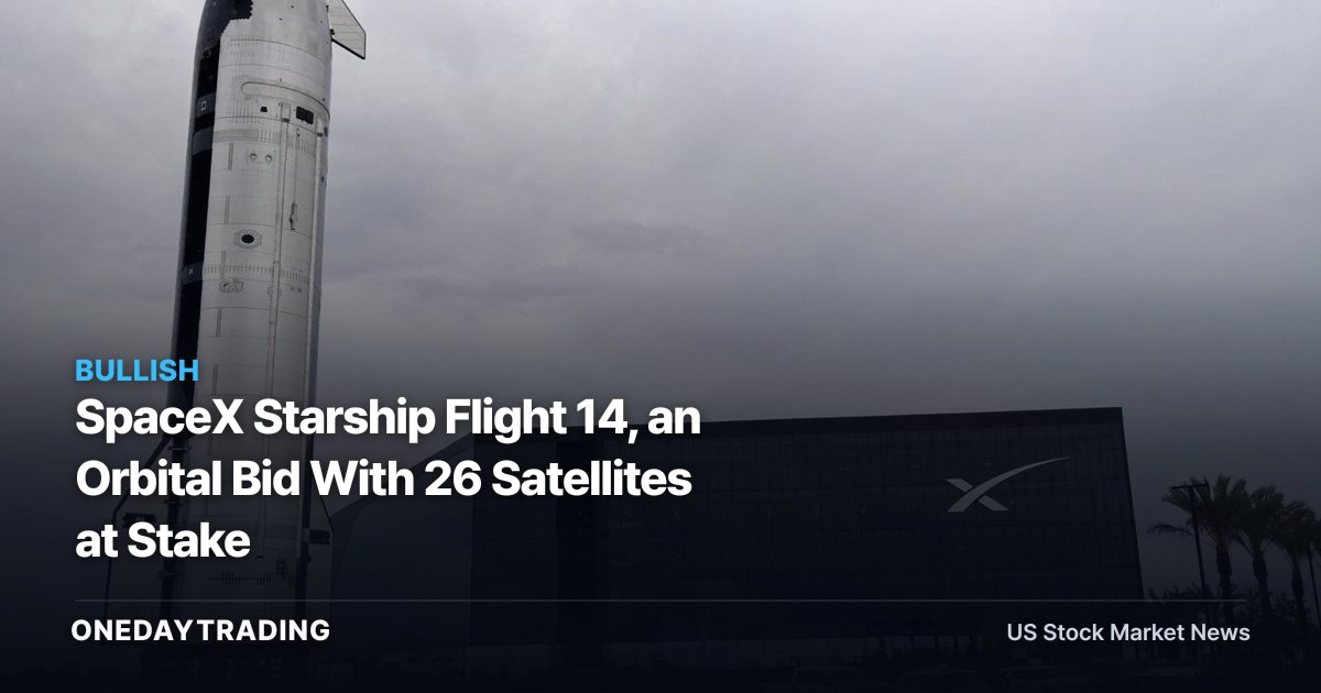 SpaceX Starship Flight 14, an Orbital Bid With 26 Satellites at Stake