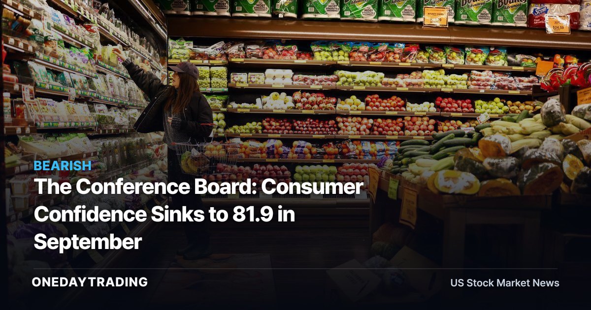 The Conference Board: Consumer Confidence Sinks to 81.9 in September