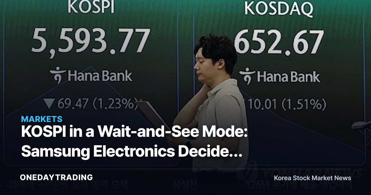 KOSPI in a Wait-and-See Mode: Samsung Electronics Decides the Direction of Supply-Demand