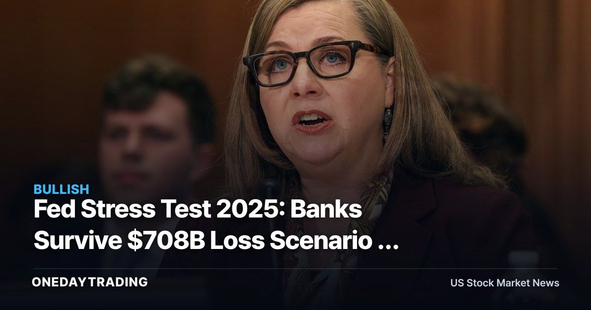 Fed Stress Test 2025: Banks Survive $708B Loss Scenario — Bullish for JPM, BAC, GS Buybacks