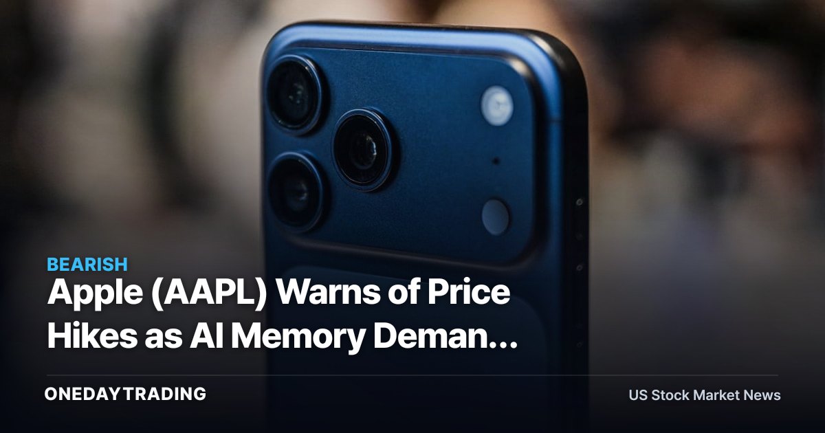 Apple (AAPL) Warns of Price Hikes as AI Memory Demand Squeezes Component Costs