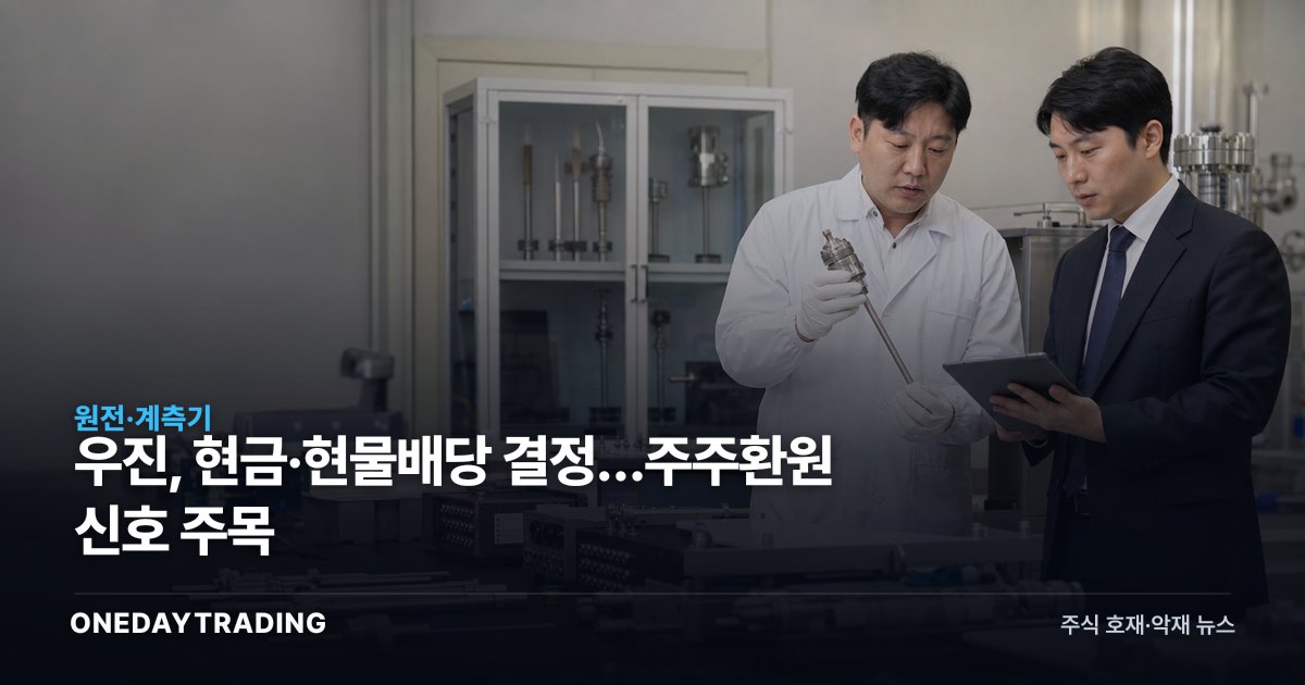 우진, 현금·현물배당 결정…주주환원 신호 주목