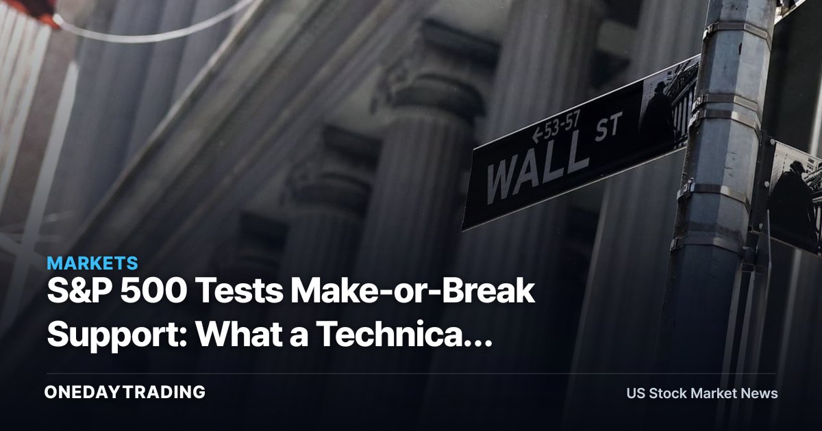 S&P 500 Tests Make-or-Break Support: What a Technical Break Means for SPY, QQQ Holders