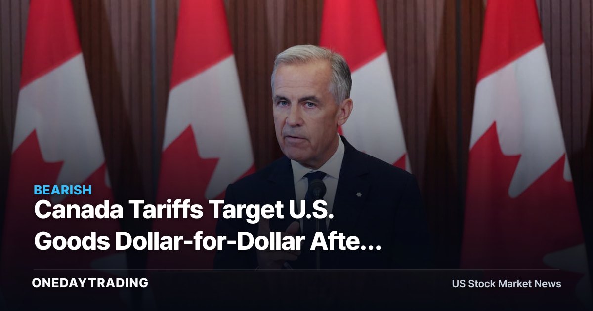 Canada Tariffs Target U.S. Goods Dollar-for-Dollar After Talks Collapse