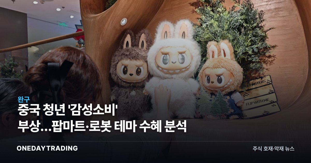 중국 청년 '감성소비' 부상…팝마트·로봇 테마 수혜 분석
