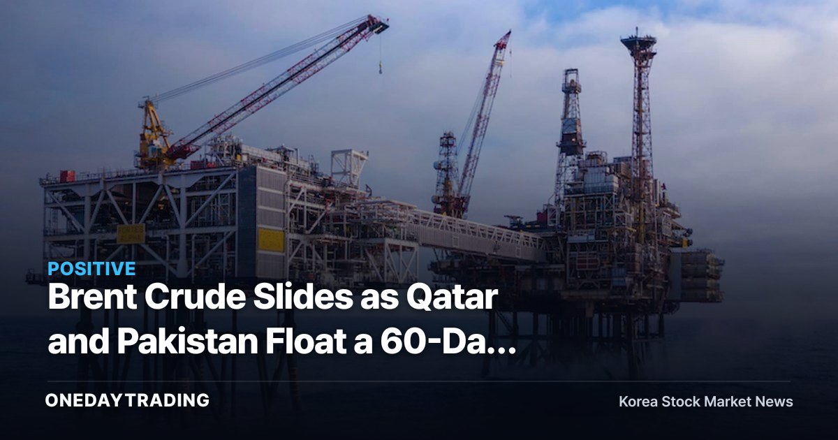 Brent Crude Slides as Qatar and Pakistan Float a 60-Day US-Iran Roadmap — What It Means for Refiners and Airlines