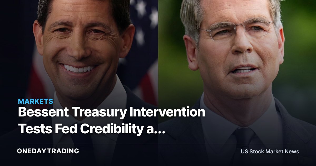 Bessent Treasury Intervention Tests Fed Credibility as Rate-Sensitive Stocks Wait