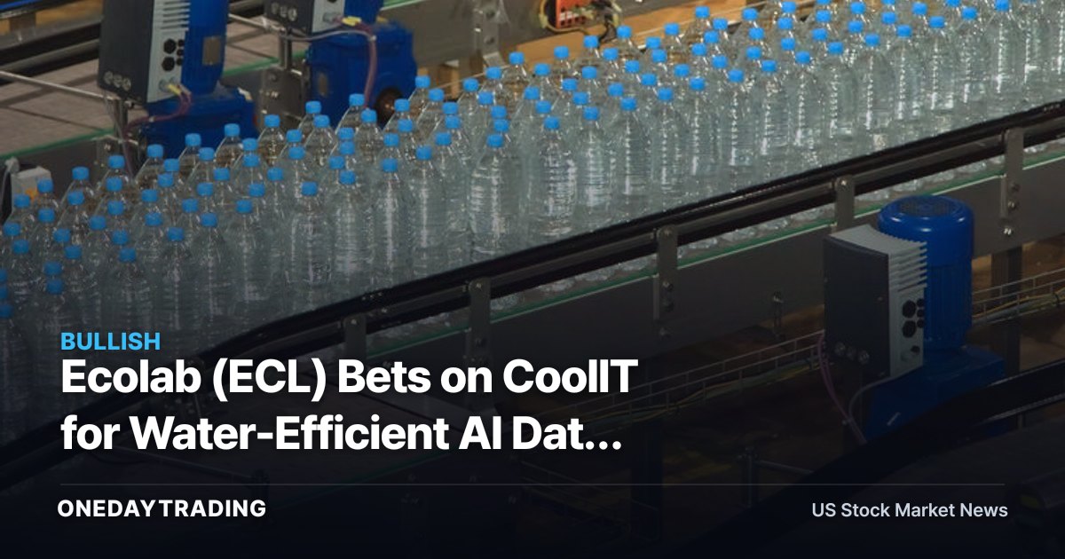Ecolab (ECL) Bets on CoolIT for Water-Efficient AI Data Center Cooling
