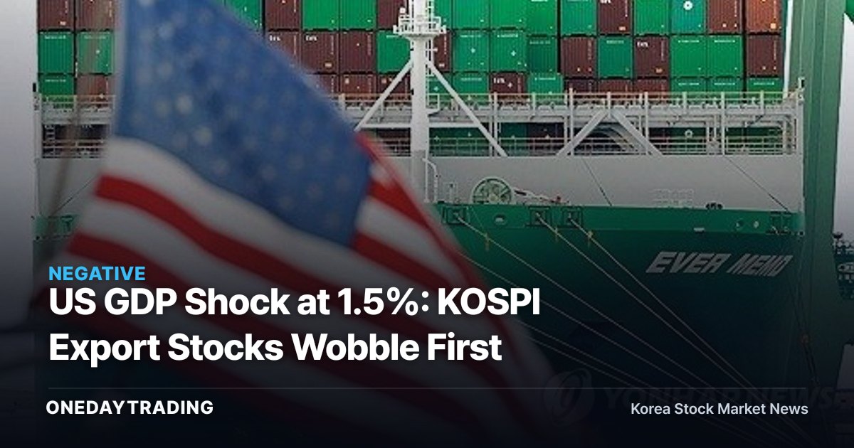 US GDP Shock at 1.5%: KOSPI Export Stocks Wobble First