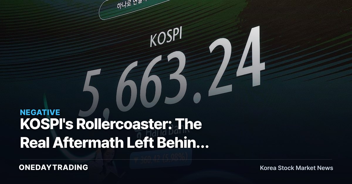 KOSPI's Rollercoaster: The Real Aftermath Left Behind After an 18% Rebound