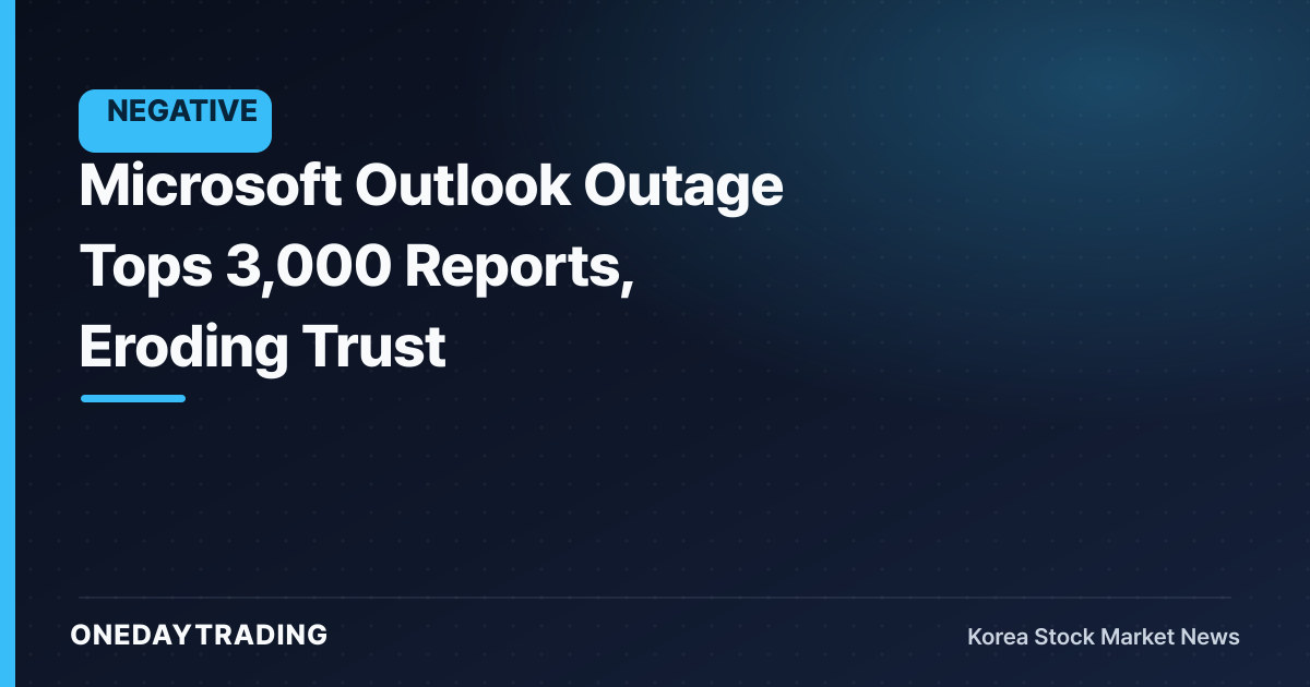Microsoft Outlook Outage Tops 3,000 Reports, Eroding Trust