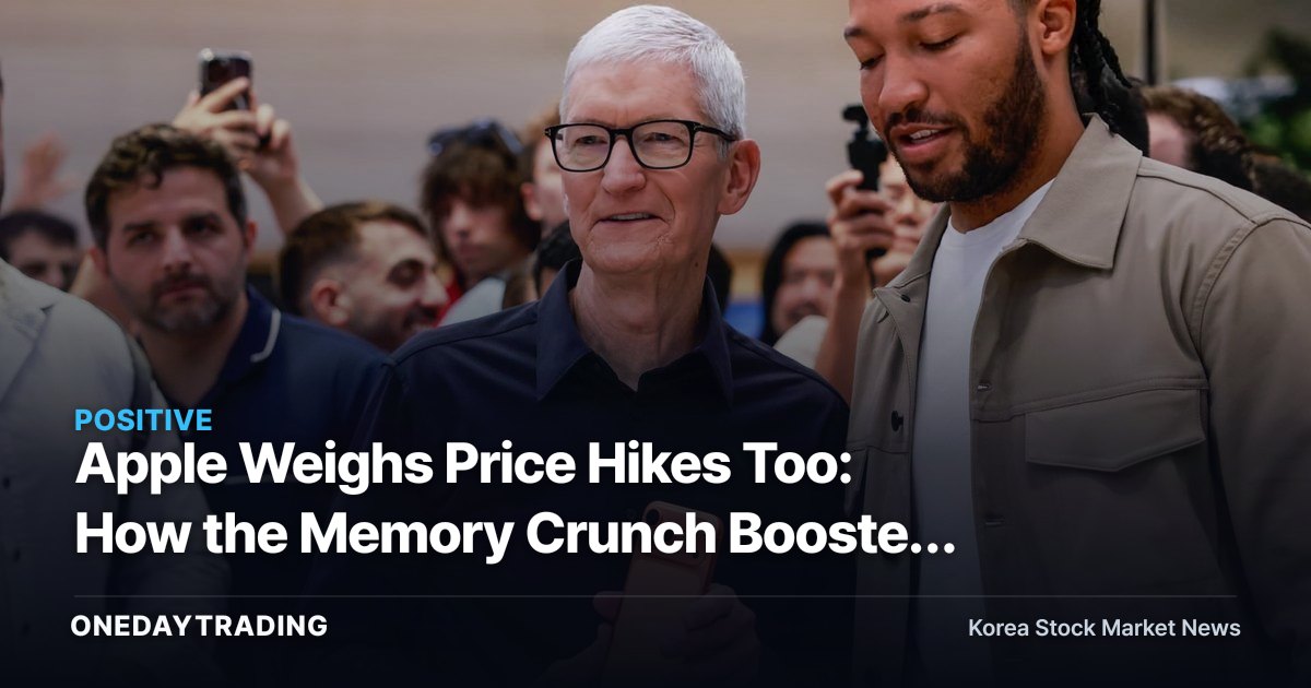 Apple Weighs Price Hikes Too: How the Memory Crunch Boosted Samsung and SK hynix's Bargaining Power