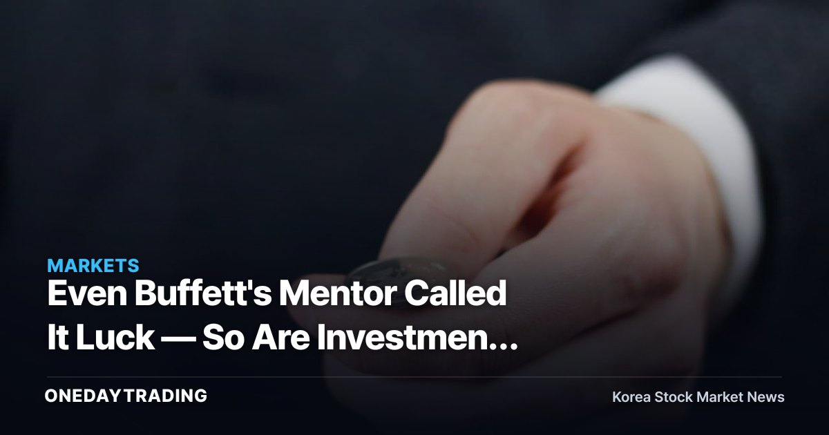 Even Buffett's Mentor Called It Luck — So Are Investment Advisory Fees Justified?