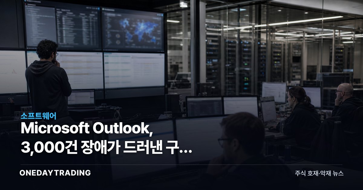 Microsoft Outlook, 3,000건 장애가 드러낸 구독 신뢰도 균열