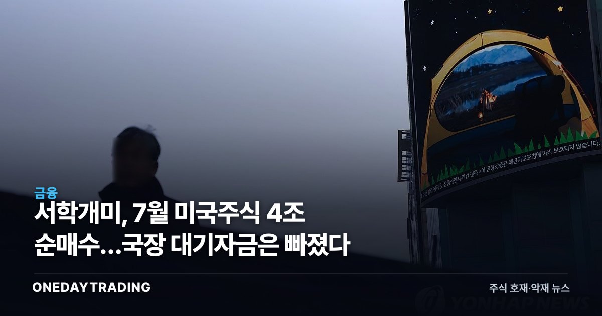 서학개미, 7월 미국주식 4조 순매수…국장 대기자금은 빠졌다