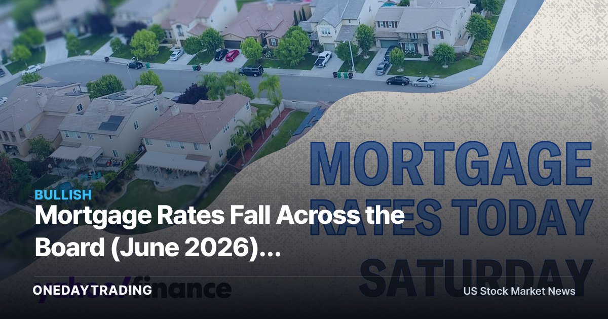 Mortgage Rates Fall Across the Board (June 2026): Homebuilders DHI, LEN and Lender RKT in Focus